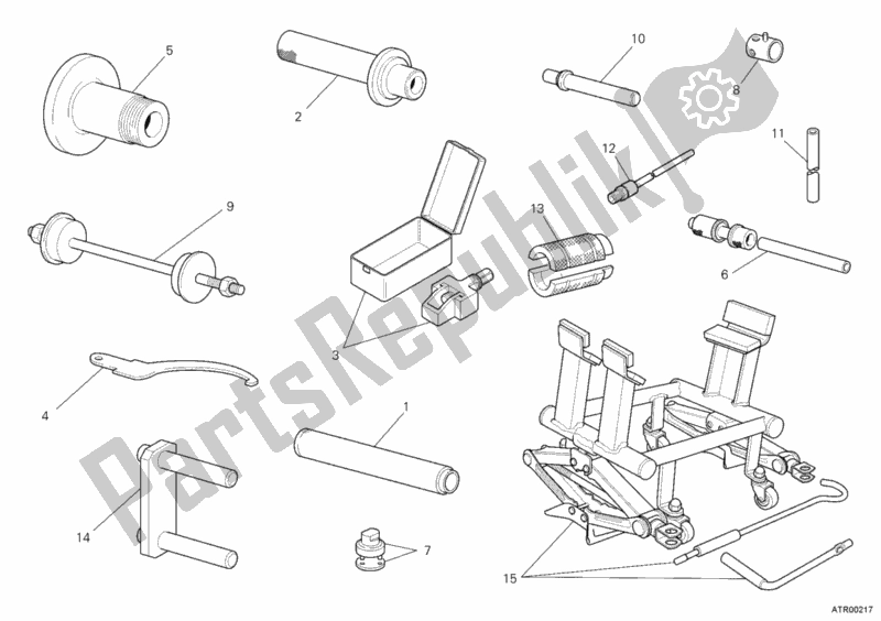 Alle onderdelen voor de Werkplaats Service Tools, Frame van de Ducati Hypermotard 1100 EVO SP USA 2010